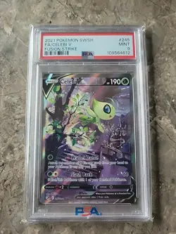 Pokemon Celebi v 2021 PSA 9 Alternate Full Art Fusion Strike Card 245/264 - Image 1