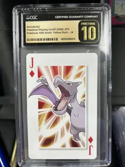 Aerodactyl Pokemon Center 10th Anniversary Yellow Deck Playing Card - CGC 10 - Image 1