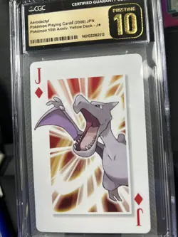 Aerodactyl Pokemon Center 10th Anniversary Yellow Deck Playing Card - CGC 10 - Image 2