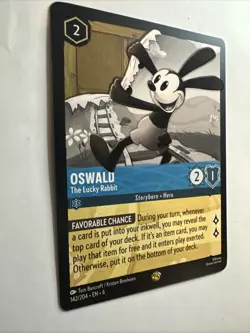 Oswald - The Lucky Rabbit 142/204 Azurite Sea Regular Disney Lorcana Card NM - Image 3