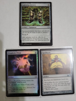 MTG LIGHTNING GREAVES, SPELLBOOK, FOIL PROPHETIC PRISM MINT FREE SHIPPING - Image 1