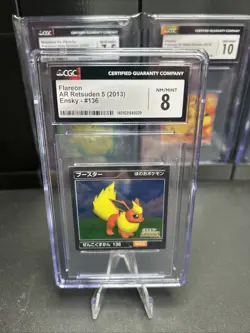 Pokemon 2012 Flareon Holo AR Zukan Seal Retsuden Sticker Ensky #136 CGC 8 - Image 3
