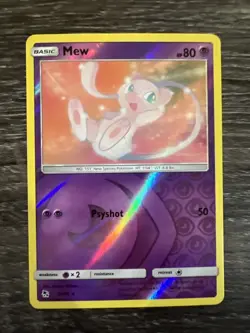 Mew Rev Reverse Holo SM Hidden Fates Pokemon NM 32/68 Sun & Moon - Image 1