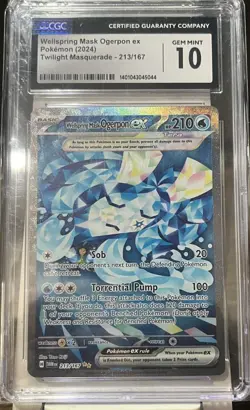CGC 10 Wellspring Mask Ogerpon ex 213/167 Pokemon TCG Twilight Masquerade - Image 1