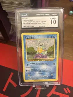 CGC 10 GEM MINT Squirtle 001/034 CLB Classic Box Holo Rare Pokemon TCG 2023 - Image 1
