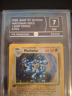 CRIMP ERROR Pokemon TCG Machamp Holo Rare 1st Edition Base Set, 8/102, 1999 - Image 2