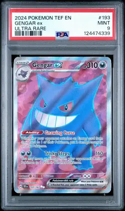 2024 Pokemon Temporal Forces - Gengar EX Ultra Rare No. 193 PSA 9 - Image 1