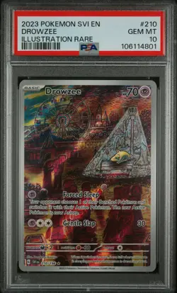 2023 POKEMON SVI EN-SCARLET & VIOLET ILLUSTRATION RARE #210 DROWZEE PSA 10 - Image 1