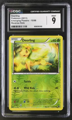 CGC 9 MINT Deerling 2011 Emerging Powers 15/98 Reverse Holo Pokemon Card - Image 1
