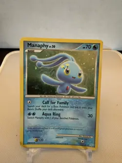 Pokemon Manaphy Lv. 20 4/12 Trainer Kit Holo Rare Card Double Swirl - Image 1