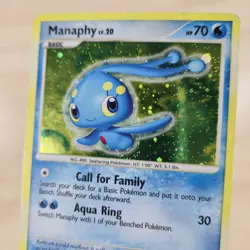 FART SWIRL 🌀💫 HOLO BLEED ERROR MP Manaphy 9/130 Diamond and Pearl Pokemon Card - Image 3
