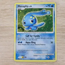 FART SWIRL 🌀💫 HOLO BLEED ERROR MP Manaphy 9/130 Diamond and Pearl Pokemon Card - Image 4