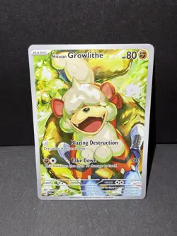 Pokemon TCG Twilight Masquerade Hisuian Growlithe Holo Card 181/167 - Image 1