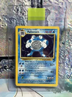 2000 Pokemon Card POLIWRATH Base Set 2 HOLO RARE 15/130 WOTC - Image 1