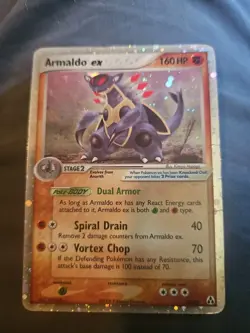 Pokemon TCG Armaldo EX Legend Maker Ultra Rare Card 84/92. Damage On Back - Image 1