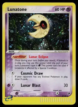 Pokemon Card - Lunatone Sandstorm 8/100 Holo Rare - Image 1