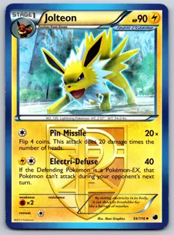 Jolteon (Team Plasma) 34/116 Plasma Freeze LP Pokemon Card TCG - Image 1