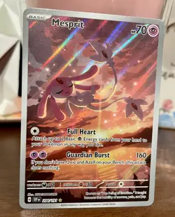 Pokemon TCG Mesprit Card 204/191 SV08: Surging Sparks Holo Illustration Rare - Image 1