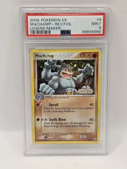 Pokemon Card Machamp 9/92 Pokemon EX Legend Maker PSA 9 Cosmos Holo Stamped ENG - Image 1