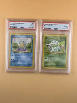 Pokemon Squirtle And Bulbasaur Base Set PSA 8 - Image 1