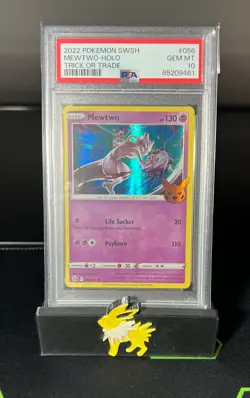 2022 Pokemon SWSH Mewtwo-Holo - Trick or Trade - PSA 10 GEM MINT #056 Mewtwo - Image 4