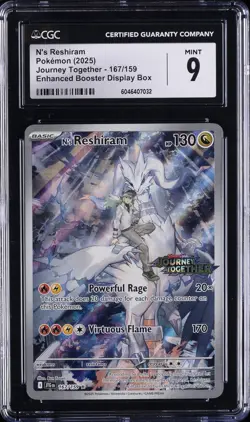 2025 POKEMON JORNEY TOGETHER, ENHANCED BOOSTER DISPLAY BOX N'S RESHIRAM CGC 9 - Image 1