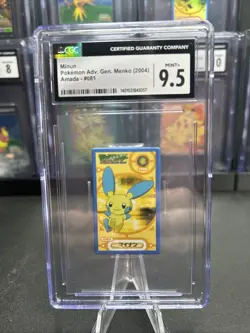 2004 Pokemon Amada Advanced Generations Menko Minun CGC 9.5 Japanese #081 - Image 2