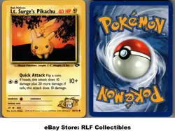 2000 Pokemon, Gym Challenge, #84/132 Lt. Surge's Pikachu, Common - Image 1