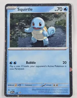 Pokemon TCG - SQUIRTLE #048 COSMOS HOLO PROMO - SCARLET & VIOLET 151 (2023) NM+ - Image 1