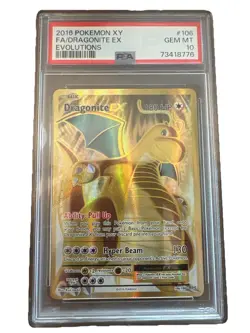 Pokemon XY Evolutions 2016 Dragonite EX Full Art Holo PSA 10 Gem Mint #106/108 - Image 1
