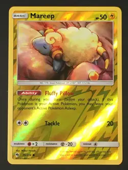 Pokemon TCG Mareep Sleeping 75/214 SM Lost Thunder Common Reverse Holo NM - Image 1