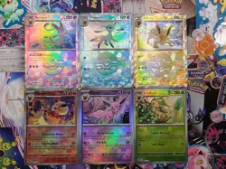 6 Pokemon Prismatic Evolutions Pokeball Reverse Holo Eeveelutions NM - Image 1