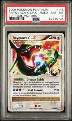 Rayquaza C LV X. Holo 146/147 - 2009 Pokemon DPPT Supreme Victors PSA 8 - Image 1
