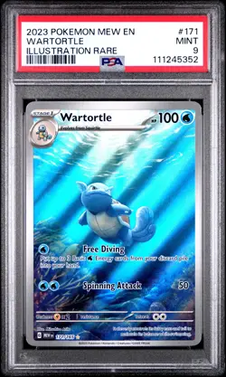 2023 POKEMON MEW EN-151 ILLUSTRATION RARE #171 WARTORTLE PSA 9 - Image 1