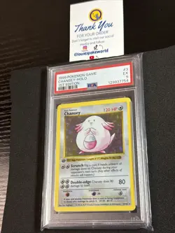 PSA 5 - 1st Edition Chansey Shadowless Holo Base Set3/102 WOTC Pokemon TCG - Image 3