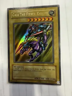 YuGiOh Gaia The Fierce Knight • LOB-006 • Original Print-VLP - Image 1