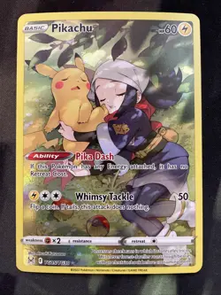 Pikachu TG05/TG30 Swsh11: Lost Origin Trainer Gallery Holo Pokemon Card - Image 1