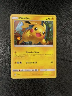Pikachu SM76 Black Star Promo Cosmos Holo Pokemon Shining Legends Card - Image 1