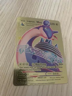 Lapras VMAX SV111/SV122 HP320 Gold Foil Fan Art Card NM Pokemon Card TCG - Image 1