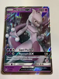 Mewtwo GX Full Art Holo Card 31/68 Hidden Fates 2020 Pokemon Battle Academy Mint - Image 1