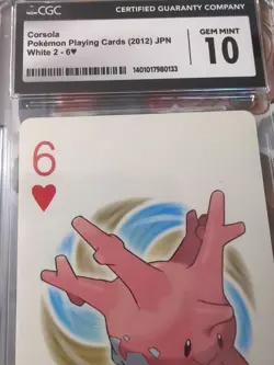 Corsola 6 of Hearts White Kyurem Deck Poker Playing Card Pokemon CGC 10 - Image 4