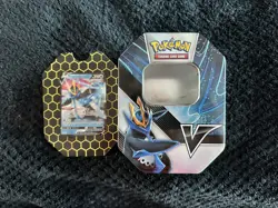 Pokemon V Empty Tin TCG Storage Collectors Tin w/ promo cards Empoleon & Flareon - Image 2