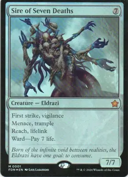 MTG: Foundations: Foil Sire of Seven Deaths: Lightly Played Condition - Image 1