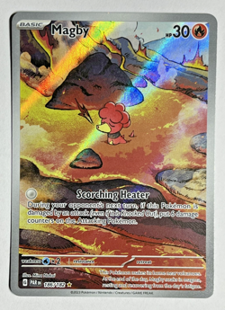 Pokemon Magby 186/182 SV04: Paradox Rift Holo 2023 - Image 1
