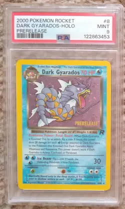 2000 Pokemon Rocket Prerelease #8 Dark Gyarados Holo PSA 9 - Image 1