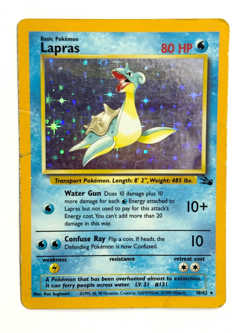 Pokemon TCG Lapras 10/62 Holo Rare Fossil 1999 HP/Damaged - Image 1
