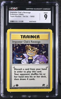2000 Pokemon 1st Edition PSA CGC 9 Rocket Imposter Oak's Revenge 76/82 - Image 1