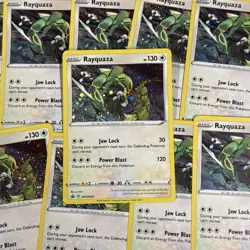 2020 Pokemon Crown Zenith Rayquaza SWSH029 Black Star Promo COSMOS Holo NM - Image 1