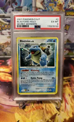 PSA 6 Blastoise 2/132 Secret Wonders 2007 Holo Rare Diamond Pearl D&P Pokemon - Image 1
