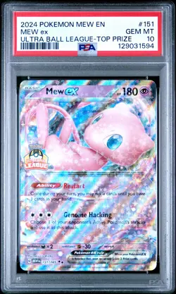 2024 POKEMON MEW EN-151 ULTRA BALL LEAGUE-TOP PRIZE #151 MEW EX PSA 10 - Image 1